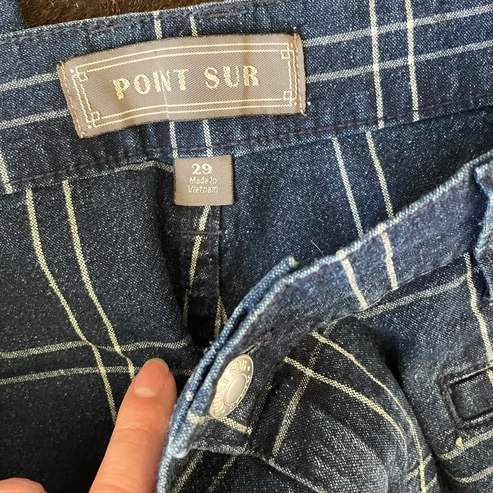 J Crew Windowpane Plaid Wide Leg Jeans - Picture 4 of 5